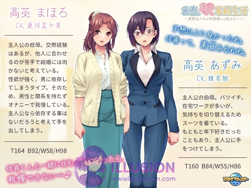 难以招架的美女性双重攻势！[秘密の誘惑家庭生活]～美女性たちのＷ吸引には抗えない！＜AI汉化/全CG存档＞(PC-ADV游戏)【FM/百度/650M】